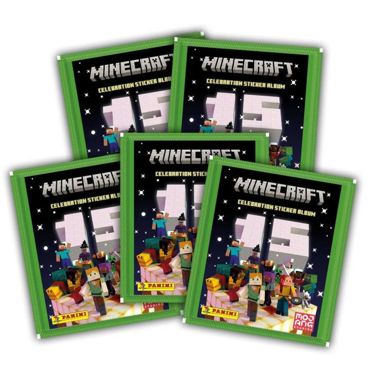 Panini Minecraft Celebration Pack 5 Bustine Da 5 Figurine 25 Sticker Per Album