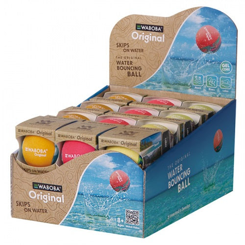 Waboba Pallina Original Skips on Water Ball (1pz) Palla che rimbalza sull’acqua, originale per saltare sull'oceano, lago e piscina – Giocattolo acquatico ad alte prestazioni per un'estate di divertimento senza fine (Astratto al neon)