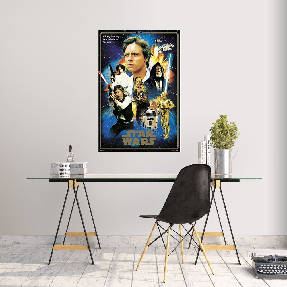Maxi Poster - Locandina Film - Star Wars (Classic 40th Anniversary Heroes) TV Cinema Cult, Arte Incorniciabile da Pub, Casa, Ufficio, Locanda, Nerd, Licenza Ufficiale  91x61 cm