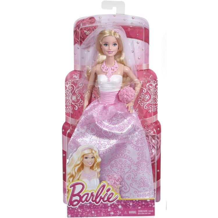 Mattel Barbie Bambola Barbie Sposa Biondo Abito Velo E Fiori Giocattolo 3+ Gtf37