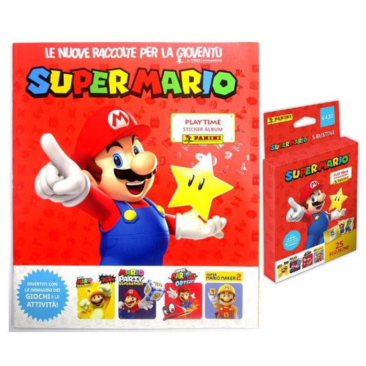Panini Super Mario: Starter Pack Playtime Stiker Album + 5 Bustine Di Figurine