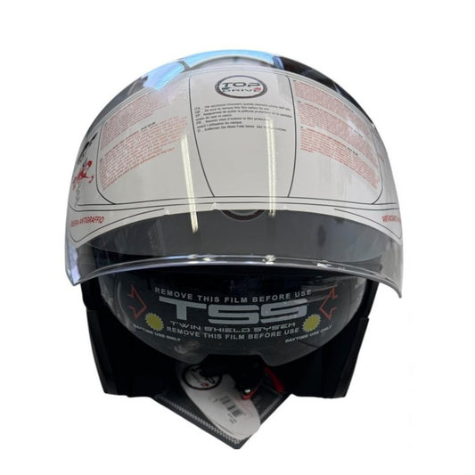 Casco Jet (Max) Moto Scooter Omologato Doppia Visiera Removibile Grigio Shine XL