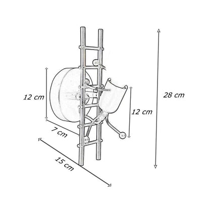 Universo - Applique da Parete Decorativo a Forma di Omino - Lampada da Muro in Metallo con Attacco E27 per Arredo Casa Soggiorno Ingresso (Omino sulla Scala Nero)