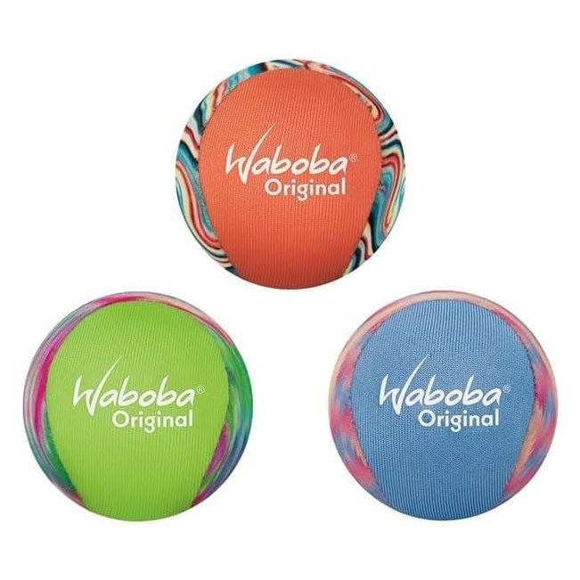 Waboba Pallina Original Skips on Water Ball (1pz) Palla che rimbalza sull’acqua, originale per saltare sull'oceano, lago e piscina – Giocattolo acquatico ad alte prestazioni per un'estate di divertimento senza fine (Astratto al neon)