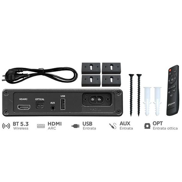 Hutrade Sr02 Soundbar Tv 120W 220V Wireless Bt Hdmi Aux Ottica 40W + Telecomando