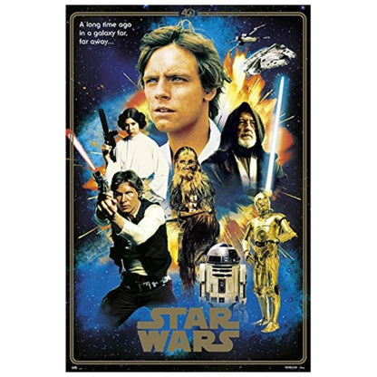 Maxi Poster - Locandina Film - Star Wars (Classic 40th Anniversary Heroes) TV Cinema Cult, Arte Incorniciabile da Pub, Casa, Ufficio, Locanda, Nerd, Licenza Ufficiale  91x61 cm