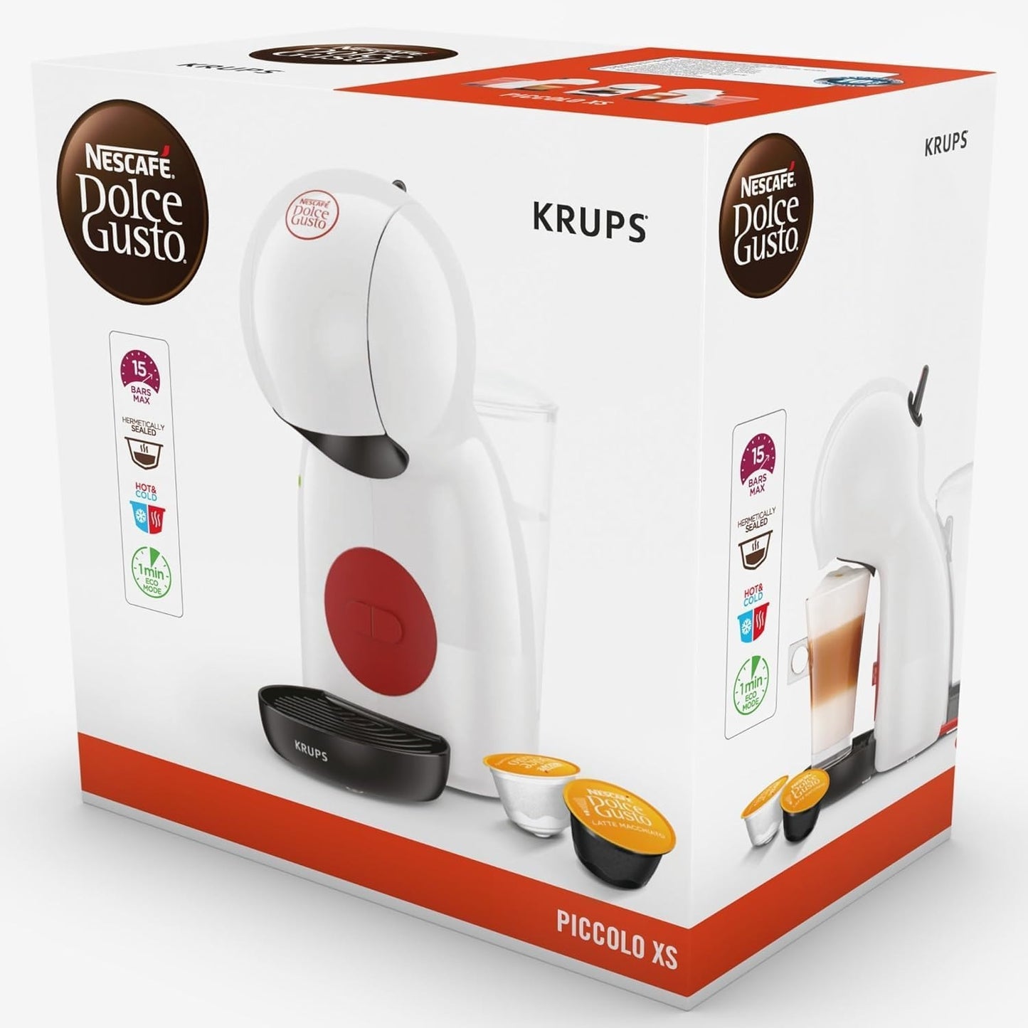 Krups KP1A3AF0 Macchina Caffè Espresso a Capsule Piccolo XS a Capsule Nescafè Dolce Gusto - Tortora
