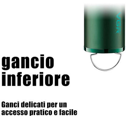 Vgr V-677 (Combo) Tagliacapelli e Rasoio Barba Clipper Trimmer Professionale Led per Barbieri Elettrico Ricaricabile