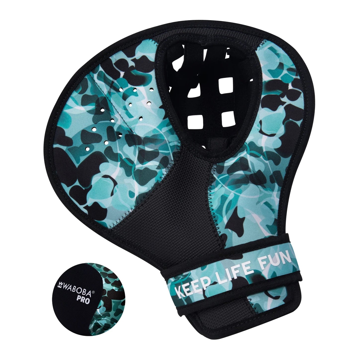 Waboba Catch Water Glove - Guanto per Palla da acqua ambidestro + Pallina Original Skips on Water Bouncing Ball che rimbalza sull’acqua, Giocattolo acquatico ad alte prestazioni