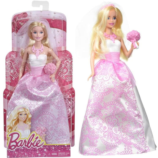 Mattel Barbie Bambola Barbie Sposa Biondo Abito Velo E Fiori Giocattolo 3+ Gtf37