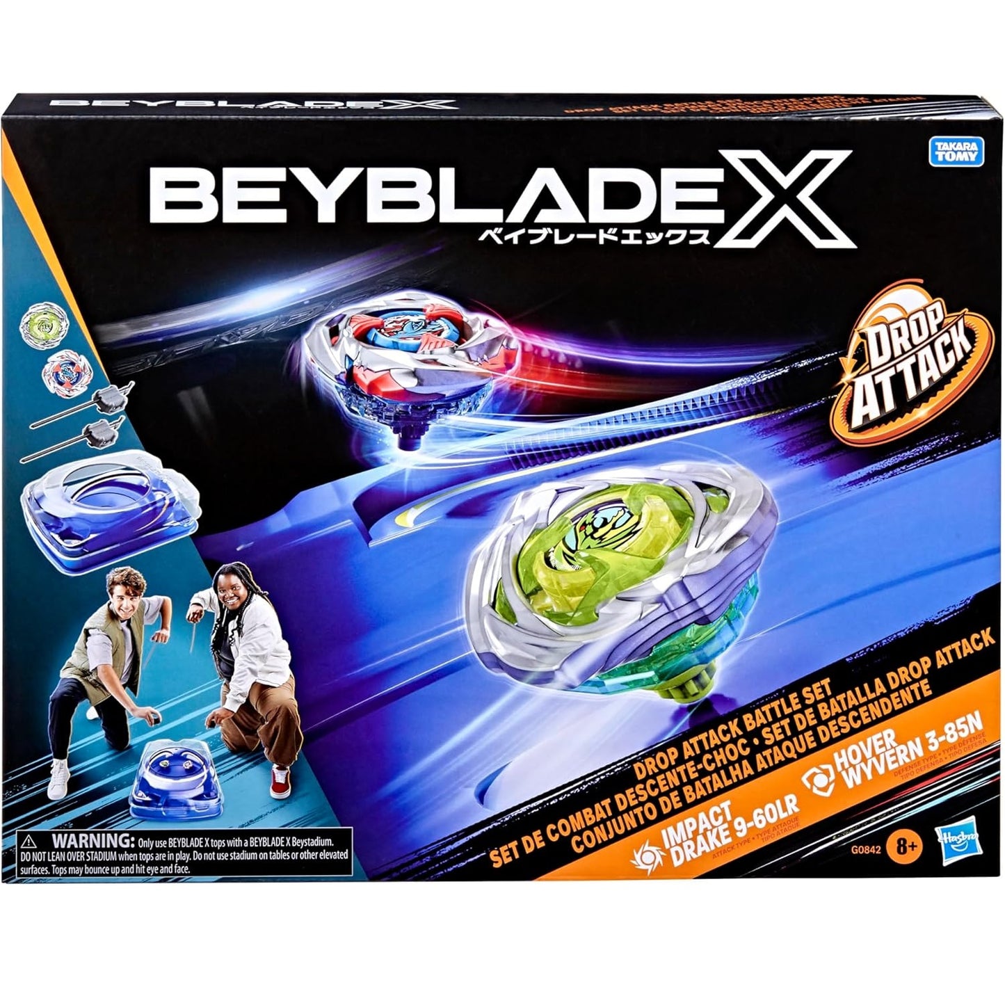 Hasbro - Beyblade X (X-Drop Battle Set da Combattimento) Battle Beystadium + 2 Trottole