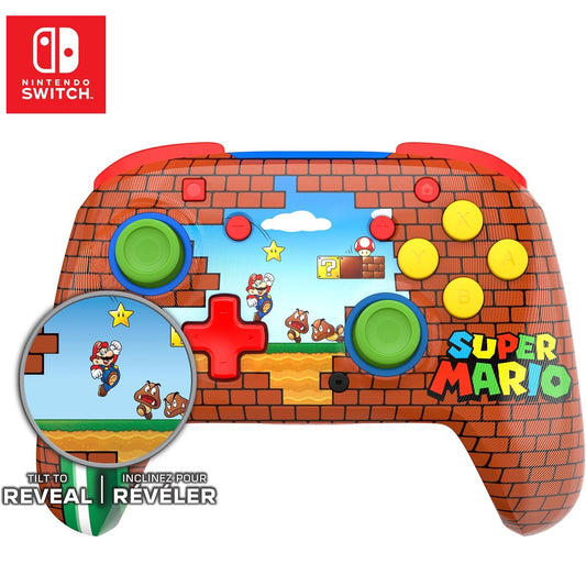 Turtle Beach - Rematch - Super Mario (Mario Bricks) Design lenticolare - Controller da gaming wireless per Nintendo Switch 2, Funziona anche con Nintendo Switch/Oled/Lite - Pulsante C non disponibile.