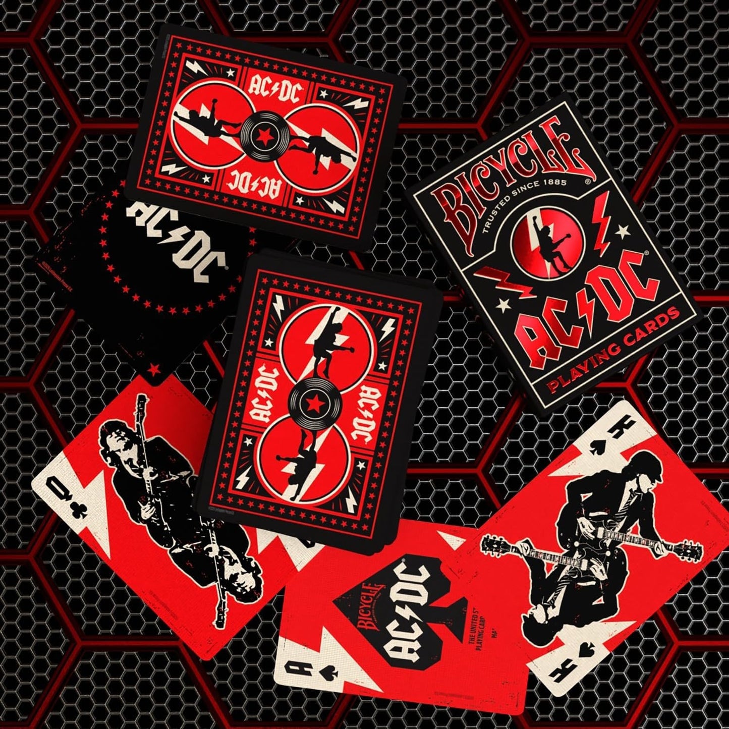 Bicycle - Rock (AC/DC) Playing Cards - Mazzo di Carte da Collezione, Poker, Magia e Cardistry basato sul famoso gruppo Musicale Rockstar