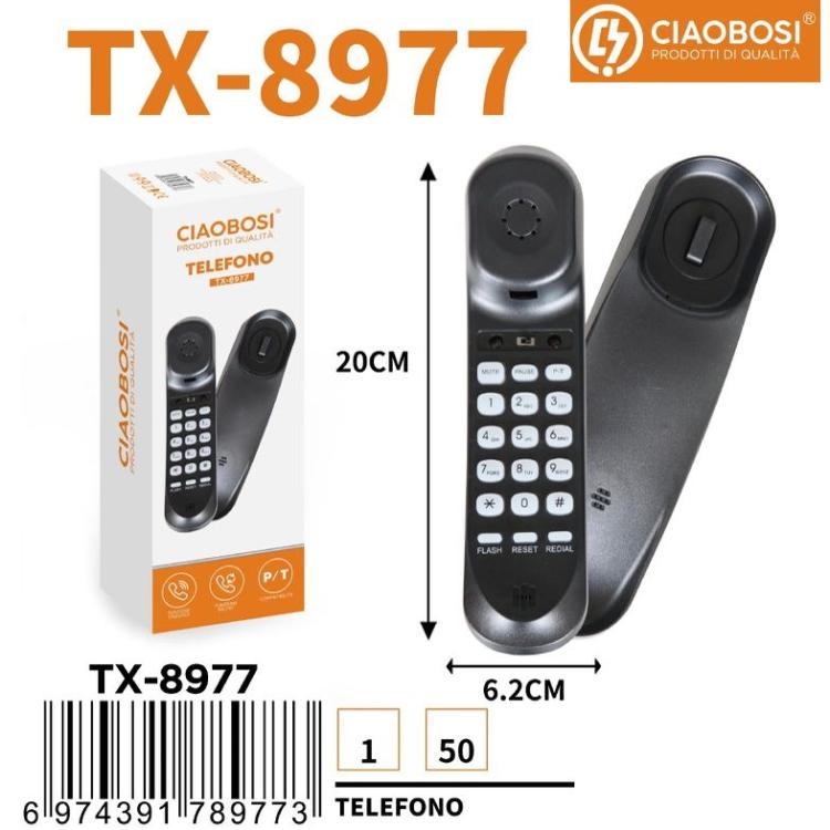CiaoBosi - Telefono Fisso a Parete o Tavolo Tasti Grandi Hotel Ufficio Casa Nero