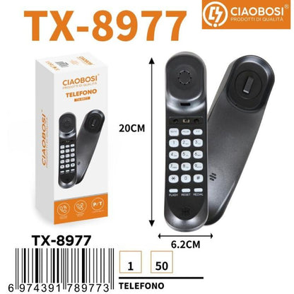 CiaoBosi - Telefono Fisso a Parete o Tavolo Tasti Grandi Hotel Ufficio Casa Nero