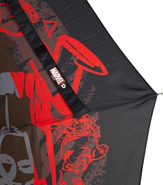 Ombrello a Spada Marvel (Deadpool) Premium Bambino Automatico - Giovanile per 10 Anni, Nero