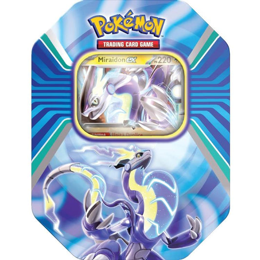 Pokemon Tin: Leggende Di Paldea (Miraidon) Box Tcg Gioco Carte Trading Card Game