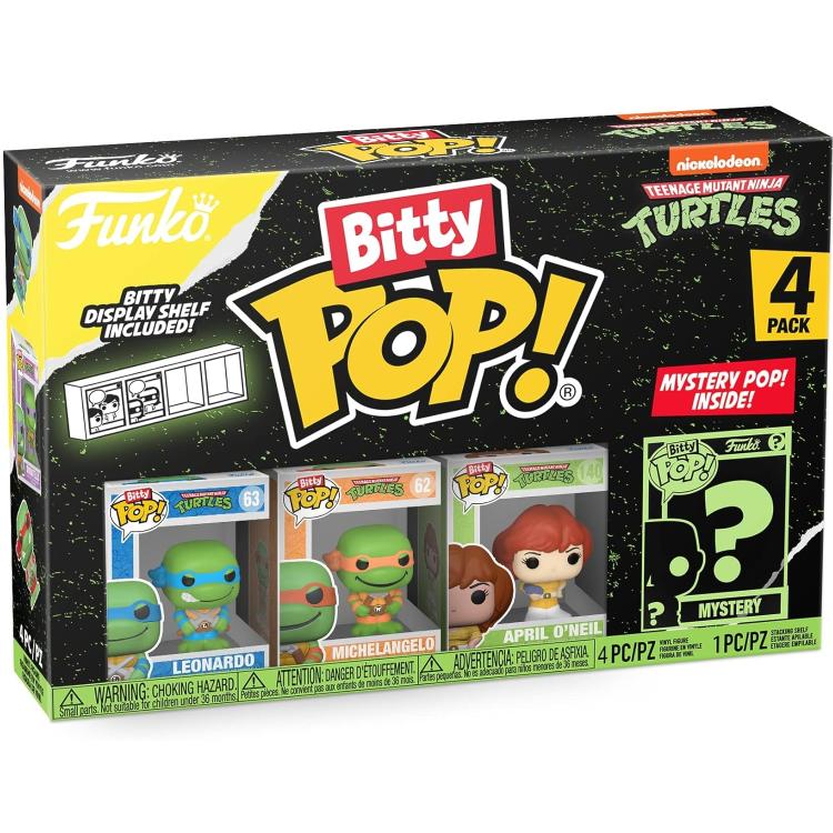 Funko Bitty Pop! Tmnt Tartarughe Ninja Turtles 4Pack Leonardo/Michelangelo/April