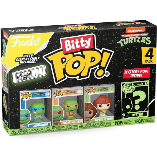 Funko Bitty Pop! Tmnt Tartarughe Ninja Turtles 4Pack Leonardo/Michelangelo/April