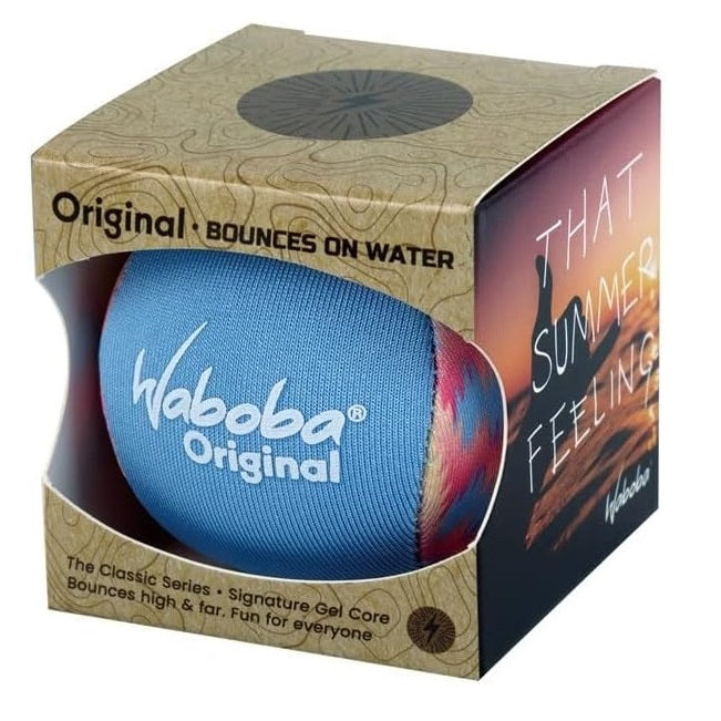 Waboba Pallina Original Skips on Water Ball (1pz) Palla che rimbalza sull’acqua, originale per saltare sull'oceano, lago e piscina – Giocattolo acquatico ad alte prestazioni per un'estate di divertimento senza fine (Astratto al neon)