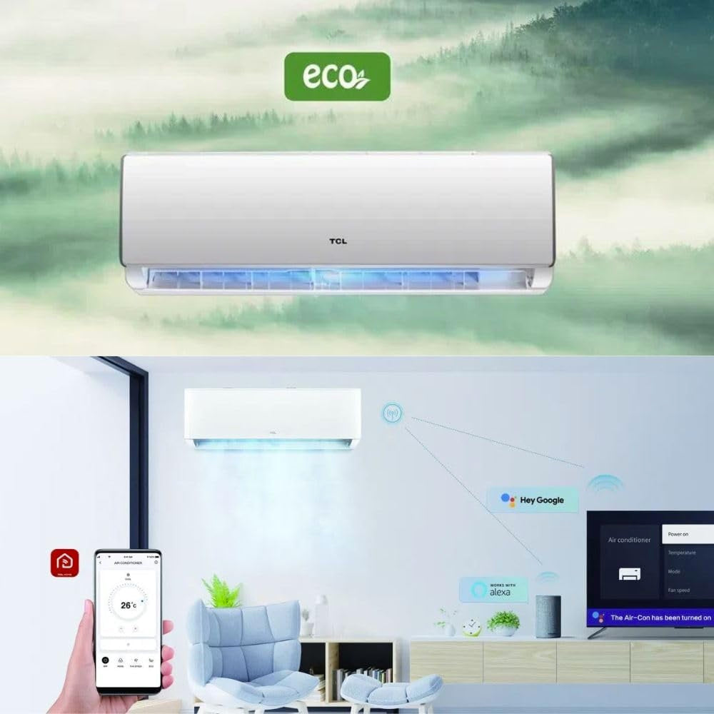 TCL - Serie P7 BREEZEIN - Climatizzatore Monosplit 12000 Btu, Inverter, WI-FI,  R32, Classe A++/A+ SN12P5SO+ST12PO