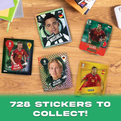Topps - Sticker Tin + 54 Figurine Ufficiali Official Europei Di Calcio Euro 2024