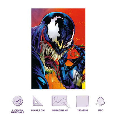 Maxi Poster Marvel Collection (Venom) 91x61 cm Arte Incorniciabile da Pub Casa Ufficio Locanda Nerd