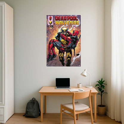 Maxi Poster Marvel (Deadpool e Wolverine 1) a Parete per Cameretta Nerd, Ragazzi, Regalo, Licenza Ufficiale, Incorniciabile 91 x 61 cm