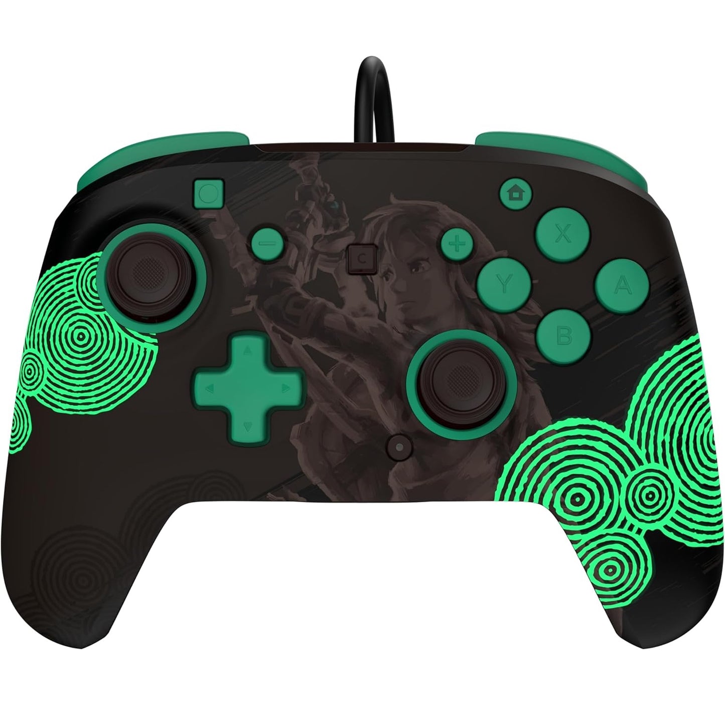 Turtle Beach - Rematch - Legend of Zelda (Tears of the Kingdom) Design lenticolare GITD Controller da gaming Wired per Nintendo Switch 2, Funziona anche con Nintendo Switch/Oled