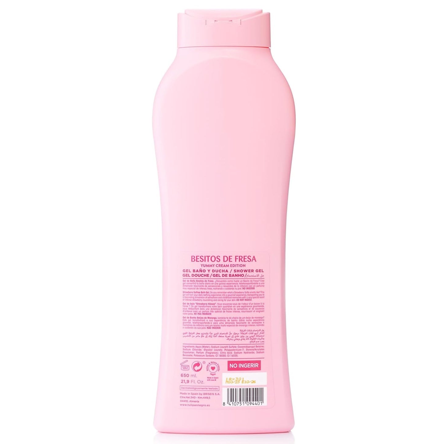 Tulipan Negro Shower Gel Bagno Doccia (Besitos alla Fragola) Bagnoschiuma 650ML