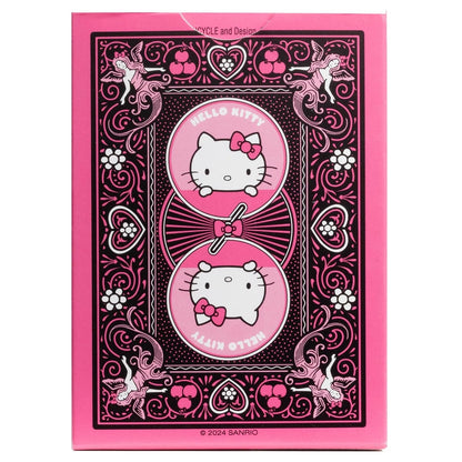 Bicycle - Hello Kitty (Black and Pink) Sanrio - Playing Cards - Mazzo di Carte da Collezione, Poker, Magia e Cardistry basato sul famoso Anime Manga Giapponese