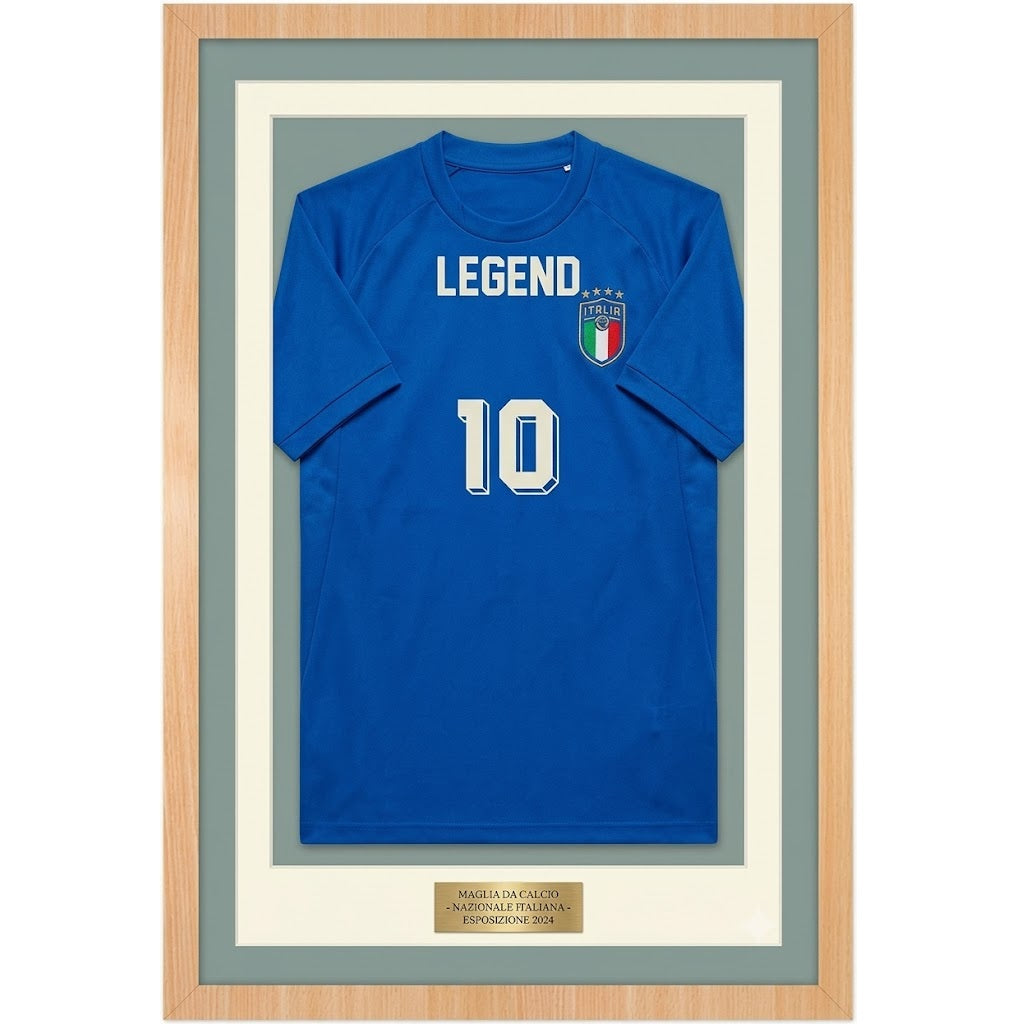 Grupo Erik: Cornice Poster 61 x 91,5 cm effetto legno Faggio Bombata da parete grande, in legno MDF Curvo , Cornice per Maglia da Calcio, Cornice per Quadri grandi