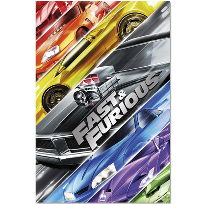 Maxi Poster Locandina Film (Fast & Furious) Cinema Auto da Corsa, Cult, TV, Arte Incorniciabile da Salone Casa Ufficio 91x61 cm