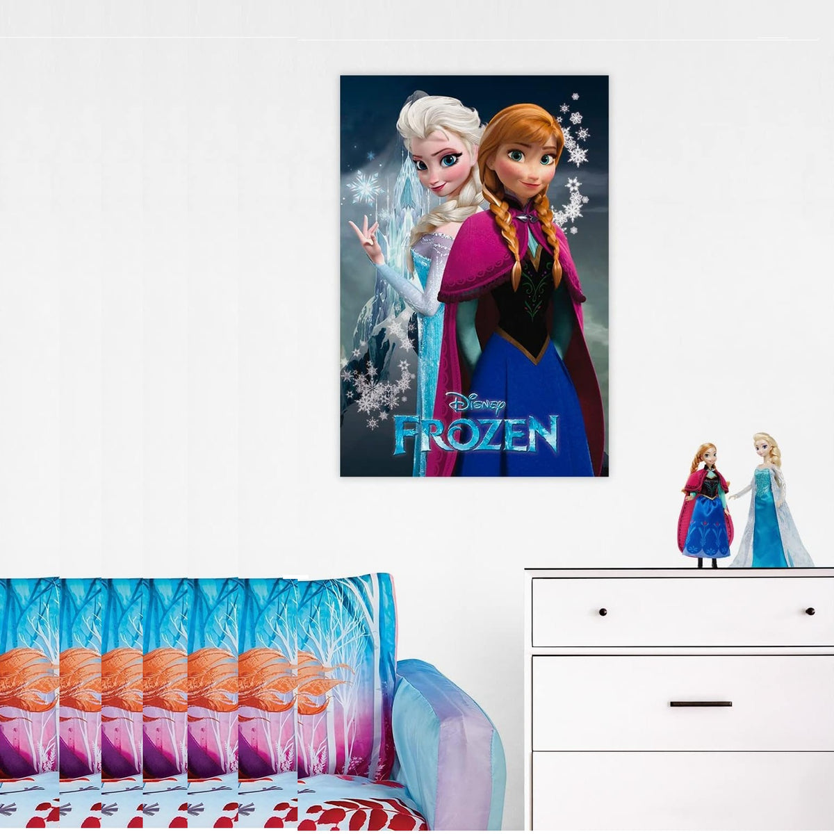 Maxi Poster Disney FROZEN (Anna & Elsa) Locandina da Parete per Cameretta Principesse a Muro Incorniciabile 91x61 cm