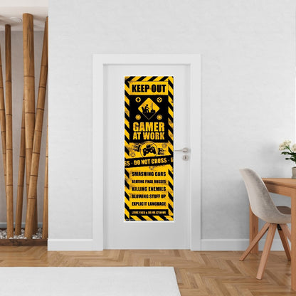Maxi Poster XXL Porta o Parete (Gameration Gaming Caution) Incorniciabile per Cameretta Gamer, Gadget, Ufficio 53x158 cm
