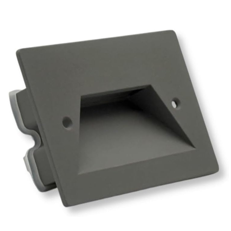 Universo Es49-G3c Punto Luce Segnapasso Rettangolare Led ad Incasso Cambia Colore CCT 3in1 da 3w 24° Da Esterno Ip65 Scatola 503 per Scale Giardino - Grigio