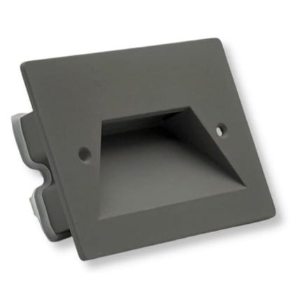Universo Es49-G3c Punto Luce Segnapasso Rettangolare Led ad Incasso Cambia Colore CCT 3in1 da 3w 24° Da Esterno Ip65 Scatola 503 per Scale Giardino - Grigio