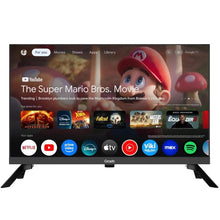 Graetz Smart Tv 24" HD Led Google Tv - DVB-T2-S2-C (220v / 12v Cavo incluso) CI+ - 2 Telecomandi con Funzione Vocale - Ideale per Camper Barca Hotel - GR24G1300