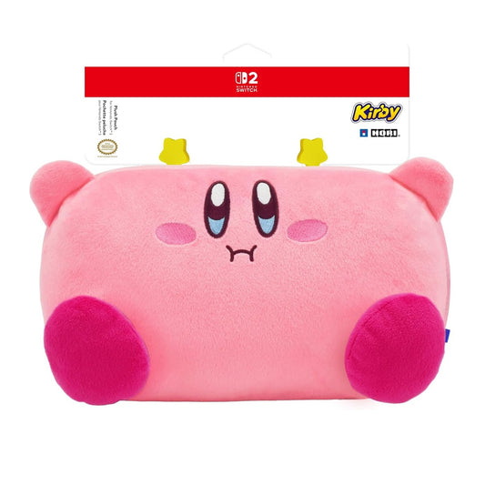 HORI - Borsa Plush Pouch (Kirby) Custodia Ufficiale Protettiva da viaggio per Console Nintendo Switch 1 e 2 / OLED - Rosa