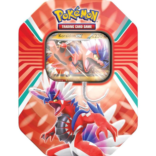 Pokemon Tin: Leggende Di Paldea (Koraidon) Box Tcg Gioco Carte Trading Card Game
