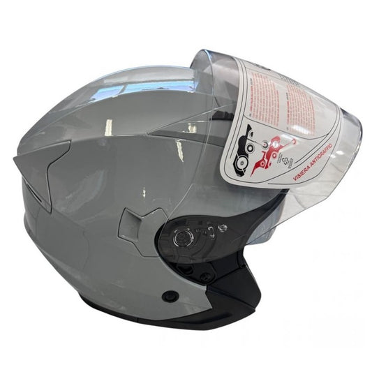 Casco Jet (Max) Moto Scooter Omologato Doppia Visiera Removibile Grigio Shine XL