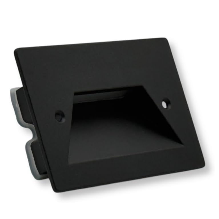 Universo Es49-G3c Punto Luce Segnapasso Rettangolare Led ad Incasso Cambia Colore CCT 3in1 da 3w 24° Da Esterno Ip65 Scatola 503 per Scale Giardino - Nero