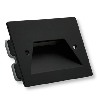 Universo Es49-G3c Punto Luce Segnapasso Rettangolare Led ad Incasso Cambia Colore CCT 3in1 da 3w 24° Da Esterno Ip65 Scatola 503 per Scale Giardino - Nero