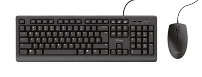 Trust Kit Tastiera Mouse Ottico Usb Trust Primo Set Keyboard Regolabile Nero