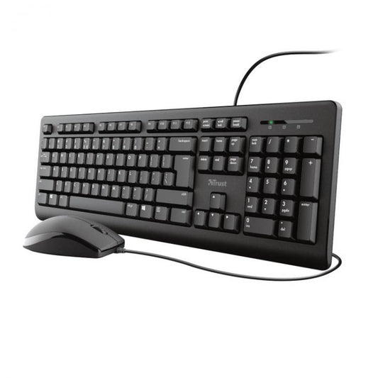 Trust Kit Tastiera Mouse Ottico Usb Trust Primo Set Keyboard Regolabile Nero