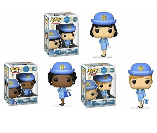 Funko Pop Icons Pan Am Set 3Pz Bundle 140-141-142 Vinyl Figure Airplane Hostess