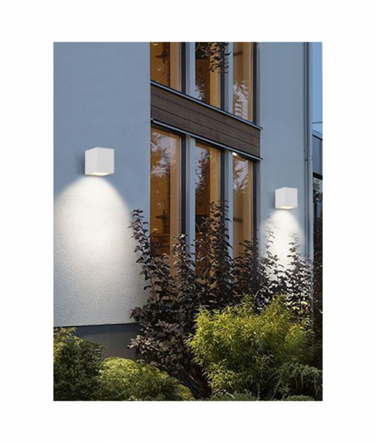 APPLIQUE PER ESTERNO LED LAMPADA GIARDINO ATTACCO GU10 MURO FARETTO IP65/BIANCO