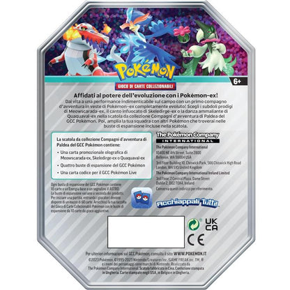 Pokemon Tin: Compagni D'Avventura Di Paldea Espansione Partner (Quaquaval-Ex)