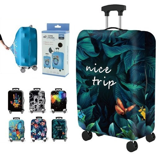 Copri Valigia da Viaggio Tg.L Copertura Elastica per Trolley Coperchio Custodia Bagaglio (Vari Colori e Fantasie)
