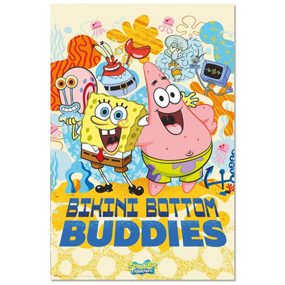 Maxi Poster (SpongeBob SquarePants) Squiddy Patrick Krubs Incorniciabile 91x61cm Bikini Bottom Buddies